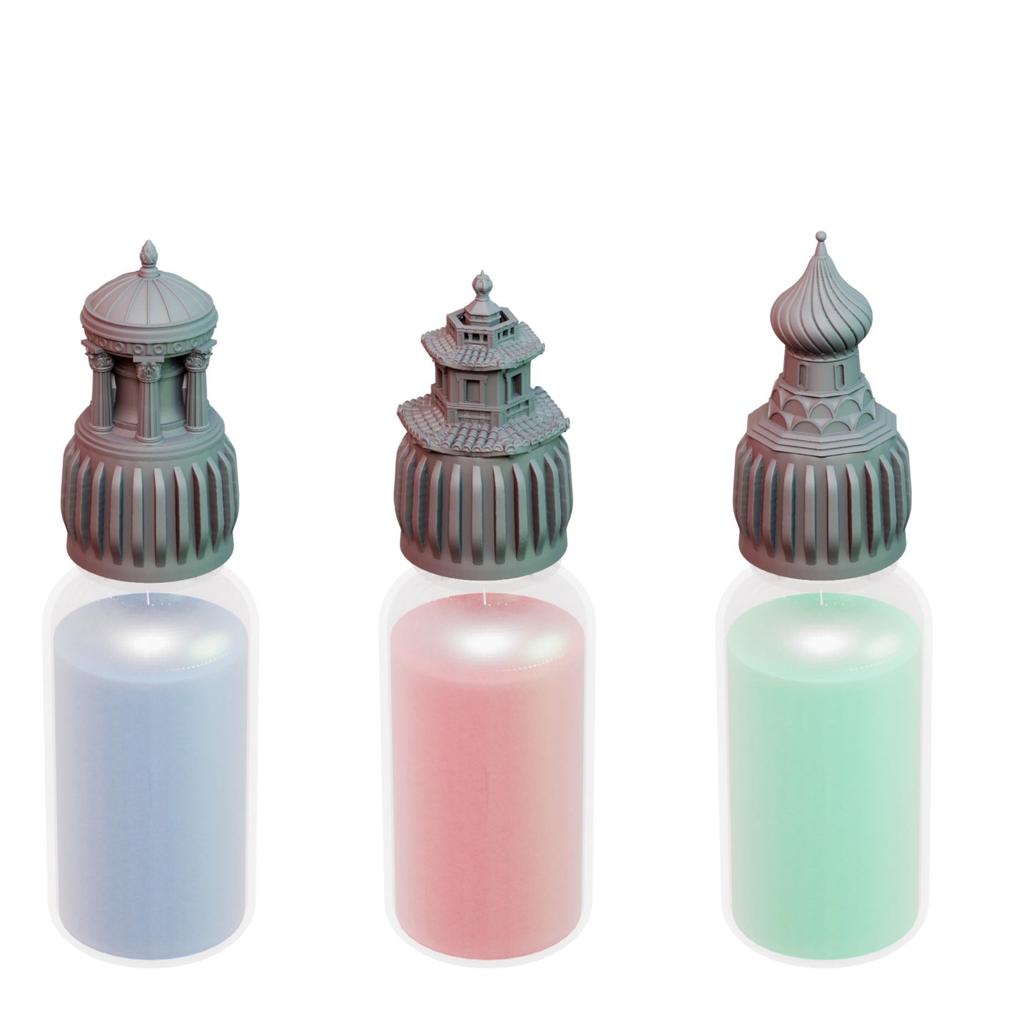 3D Colour Caps - Busts | Resin Paint Dropper bottle replaceable caps | by Crosslances