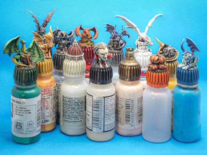 3D Colour Caps - Busts | Resin Paint Dropper bottle replaceable caps | by Crosslances