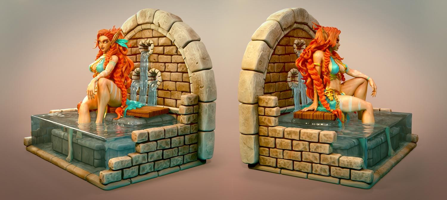 Kizandi | DnD Female Fantasy Elf Collectible Miniature | 54mm / 75mm | by RoninArtsWorkshop