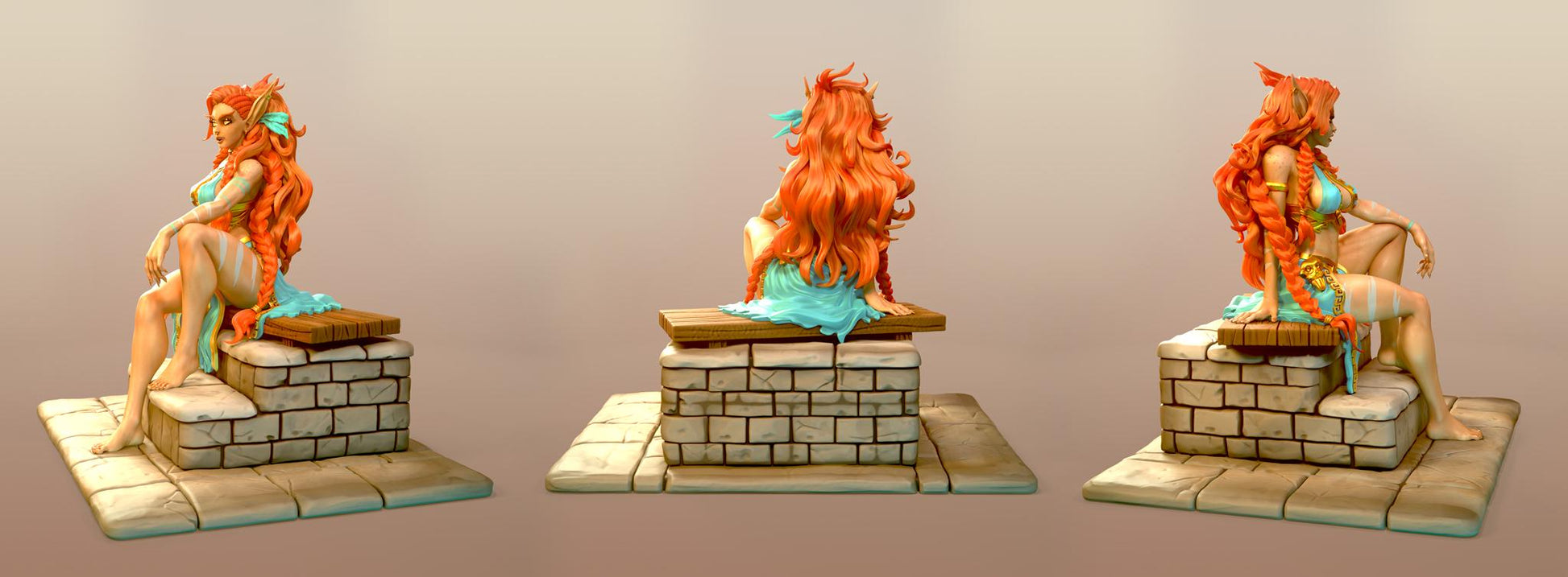 Kizandi | DnD Female Fantasy Elf Collectible Miniature | 54mm / 75mm | by RoninArtsWorkshop