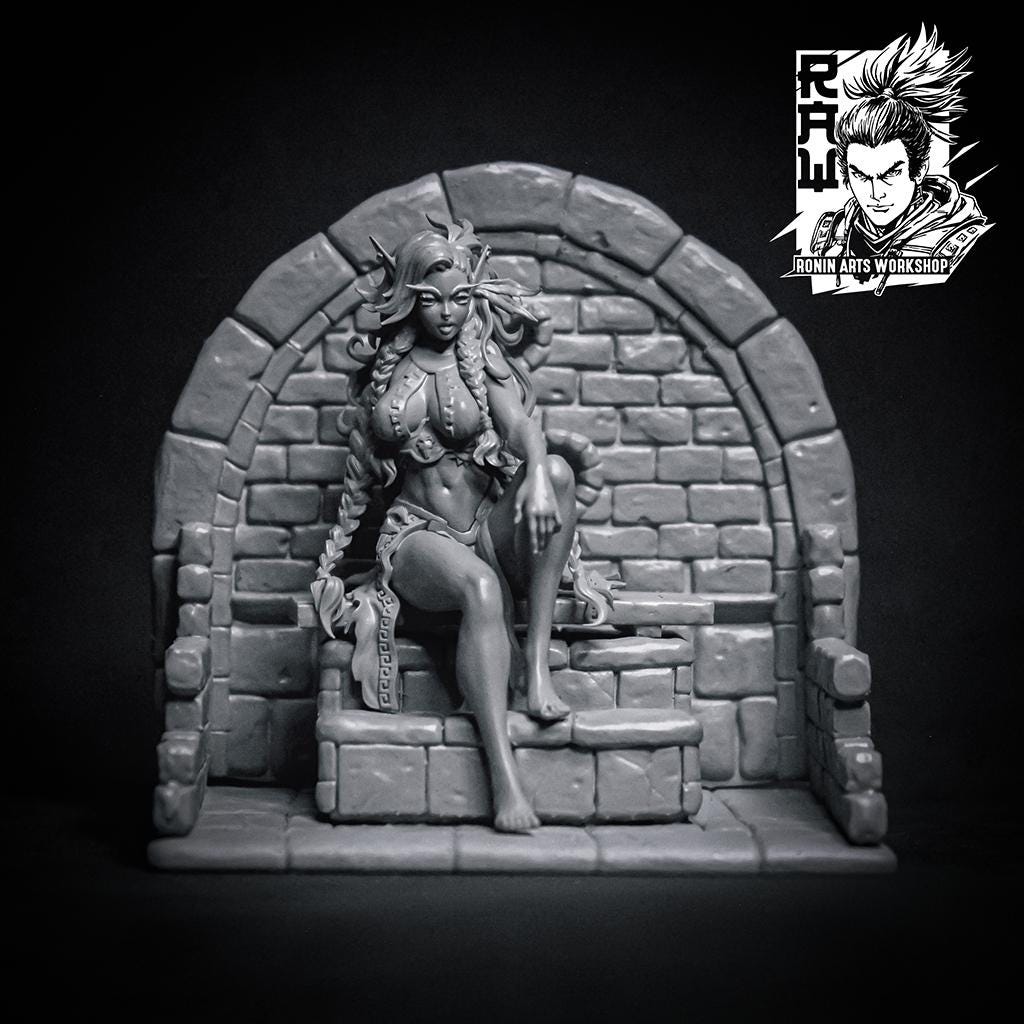 Kizandi | DnD Female Fantasy Elf Collectible Miniature | 54mm / 75mm | by RoninArtsWorkshop
