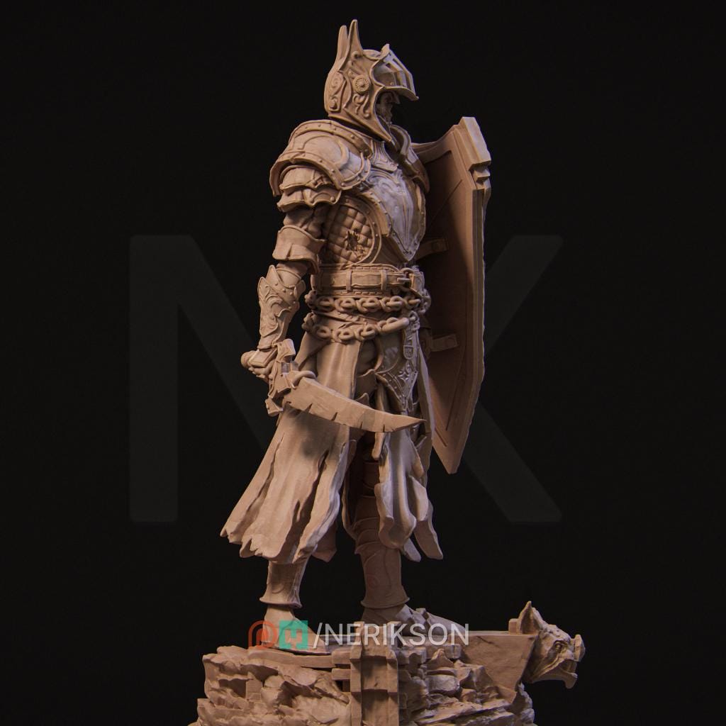 Undead Knight | DnD Ghoul Lich Fighter Collectible Monster Miniature | 35mm / 75mm | by Nerikson