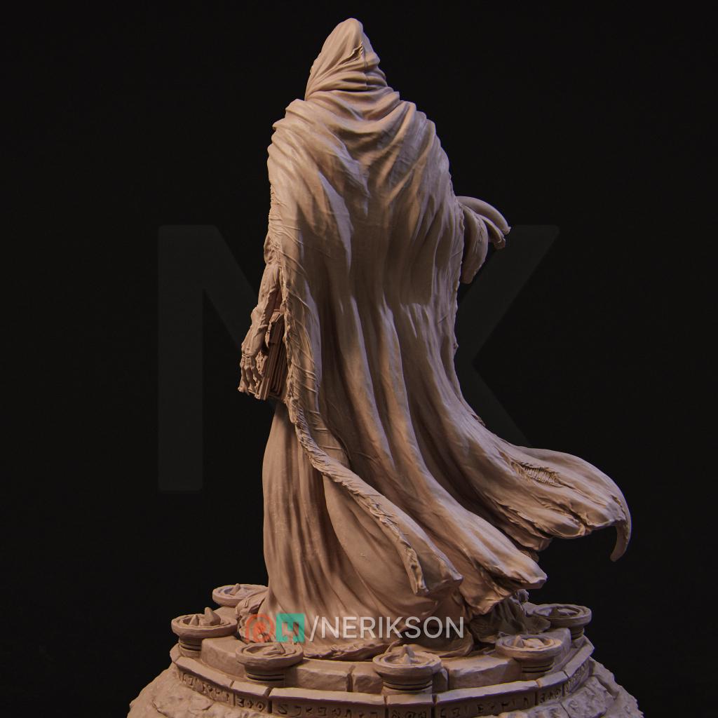 Undead Sorcerer | DnD Ghoul Lich Wizard Collectible Monster Miniature | 35mm / 75mm | by Nerikson