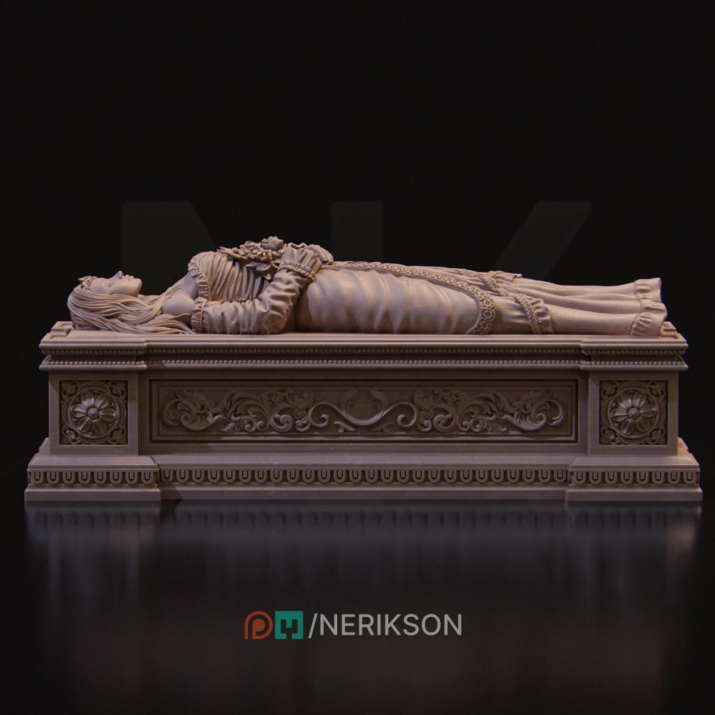 Sleeping Princess | DnD Female Sleeping Beauty Collectible Monster Miniature | 35mm / 75mm | by Nerikson