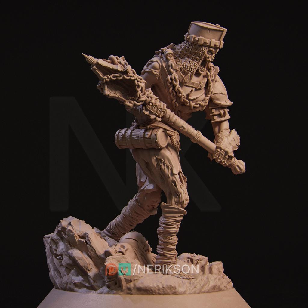 Undead Brute | DnD Ghoul Berserker Collectible Monster Miniature | 35mm / 75mm | by Nerikson