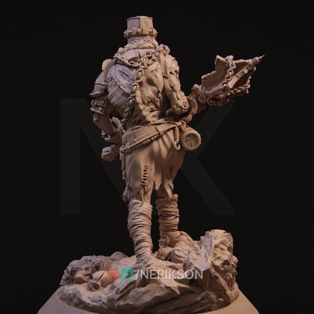 Undead Brute | DnD Ghoul Berserker Collectible Monster Miniature | 35mm / 75mm | by Nerikson