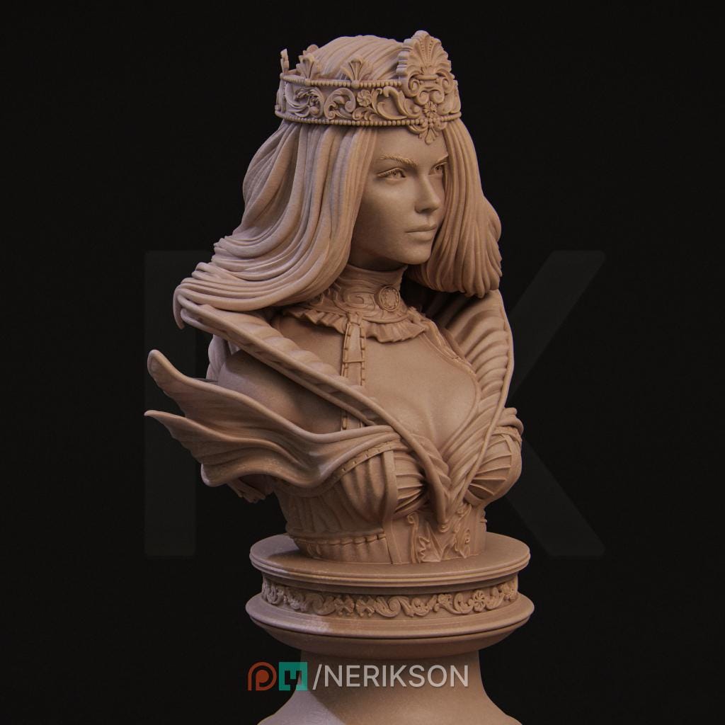 Queen of Spades Bust | Collectible Alice in Wonderland Bust Statue Miniature | by Nerikson