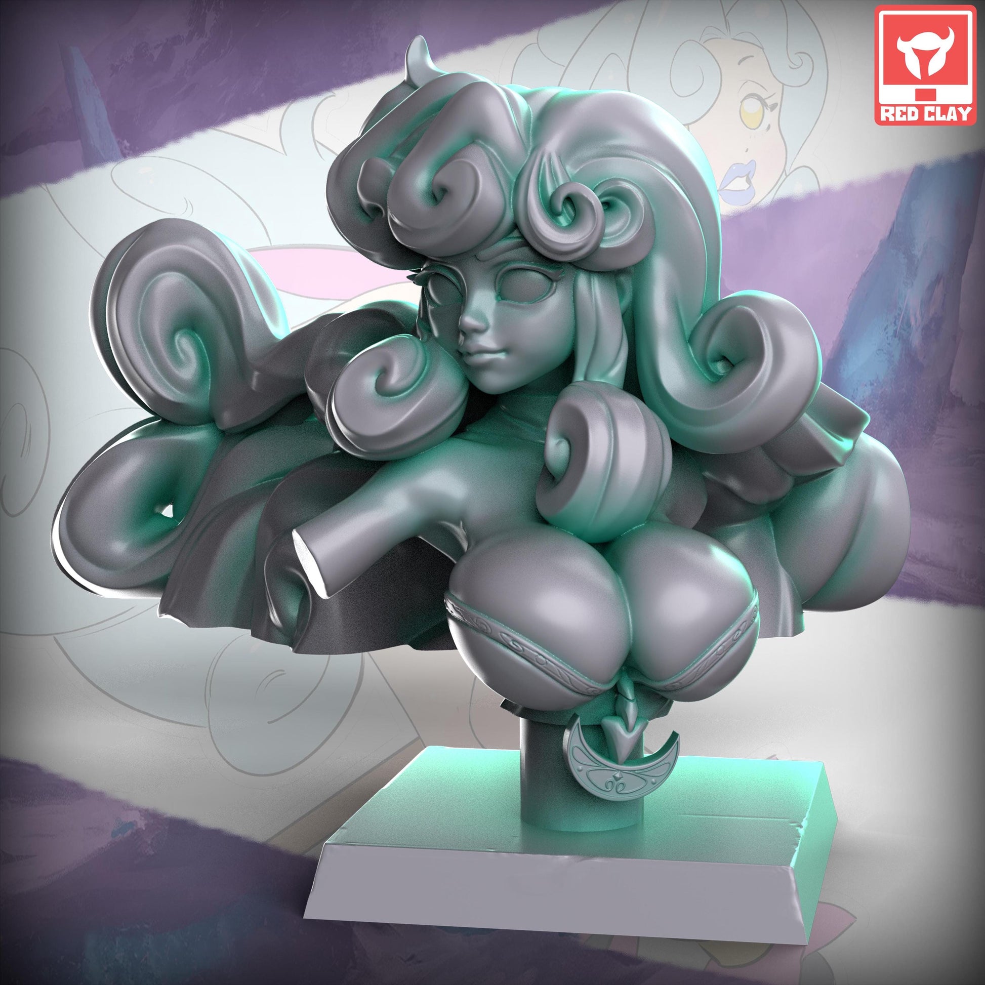 Ikari, the Icy Wizard bust | Collectible Resin Pinup Miniatures Display Statues | by Red Clay Collectibles