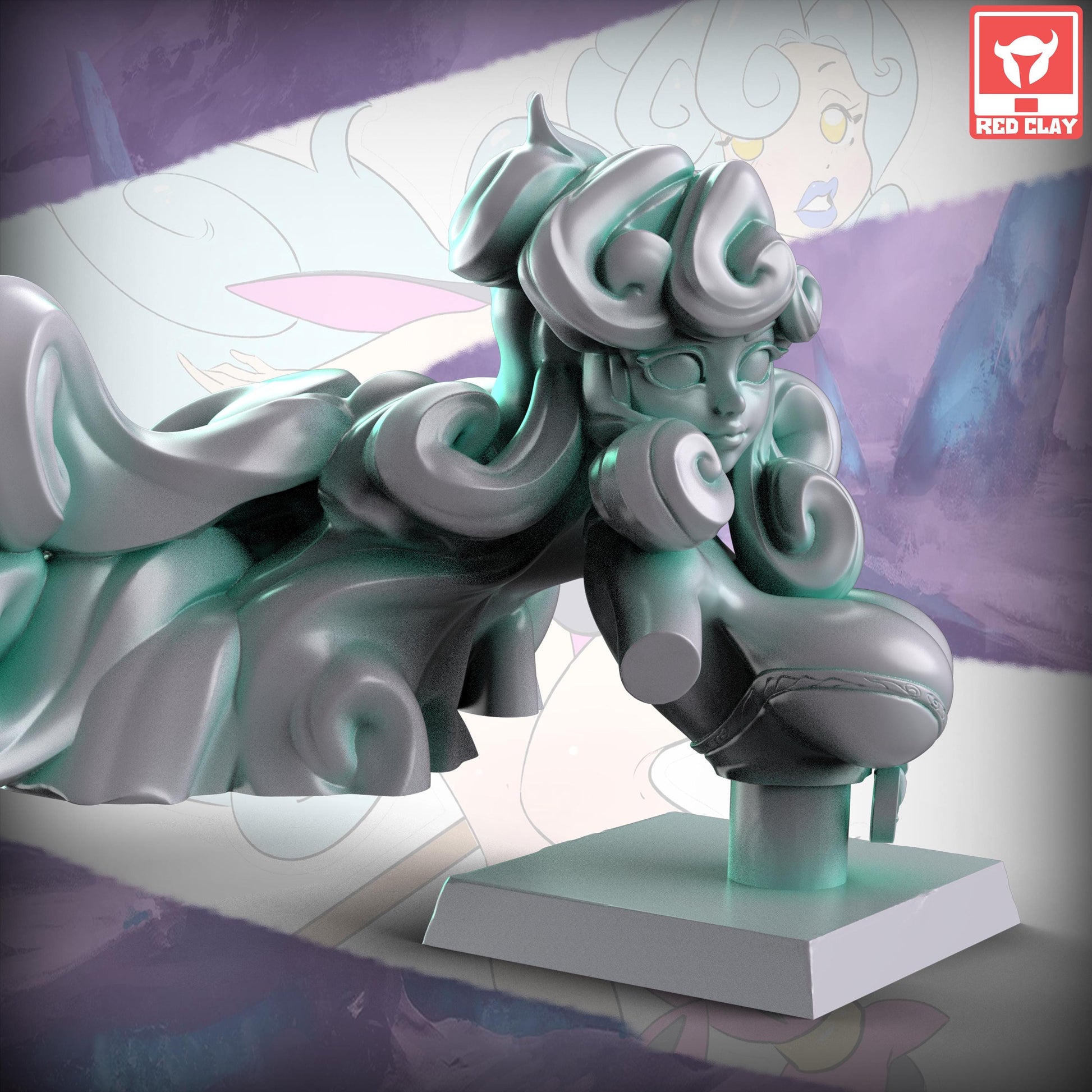 Ikari, the Icy Wizard bust | Collectible Resin Pinup Miniatures Display Statues | by Red Clay Collectibles