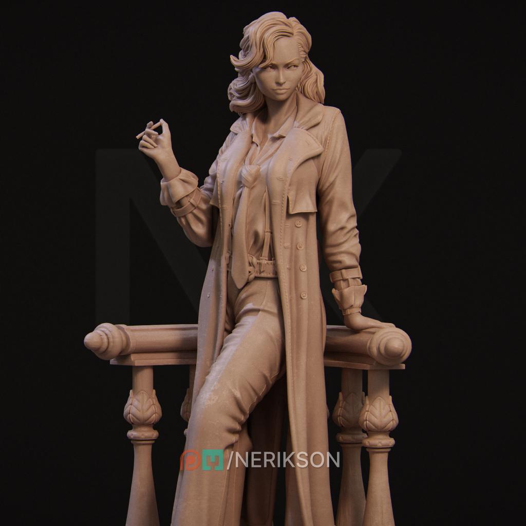 Laura the Detective | Female Noir Lovecraftian Collectible Miniature Statue | 75mm / 140mm | by Nerikson