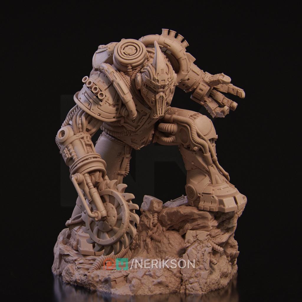 Neo-Nixxi Robot | Cyberpunk Automaton Mecha Collectible Miniature Statue | 75mm / 140mm | by Nerikson