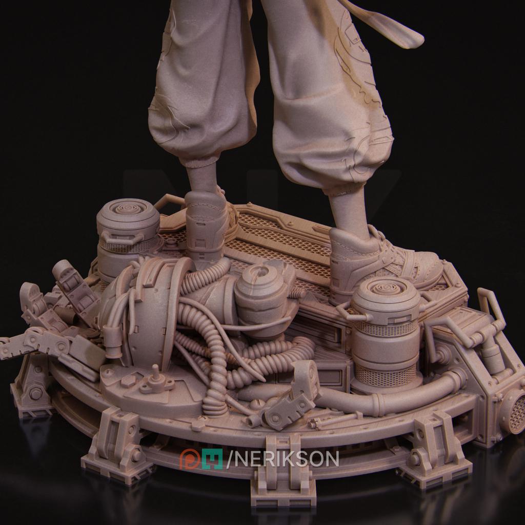 Neo-Nixxi | Cyberpunk Female Ronin Samurai Collectible Miniature Statue | 75mm / 140mm | by Nerikson