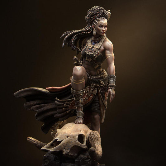 Elzebe the Warrior Queen | Female Fantasy Warrior Fighter Collectible Miniature Statue | 75mm / 140mm | by Nerikson