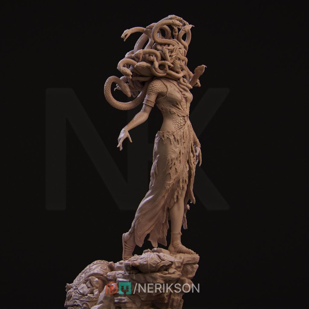 Medusa the Gorgon | Female Greek & Roman Myth Warrior Collectible Miniature Statue | 75mm / 140mm | by Nerikson