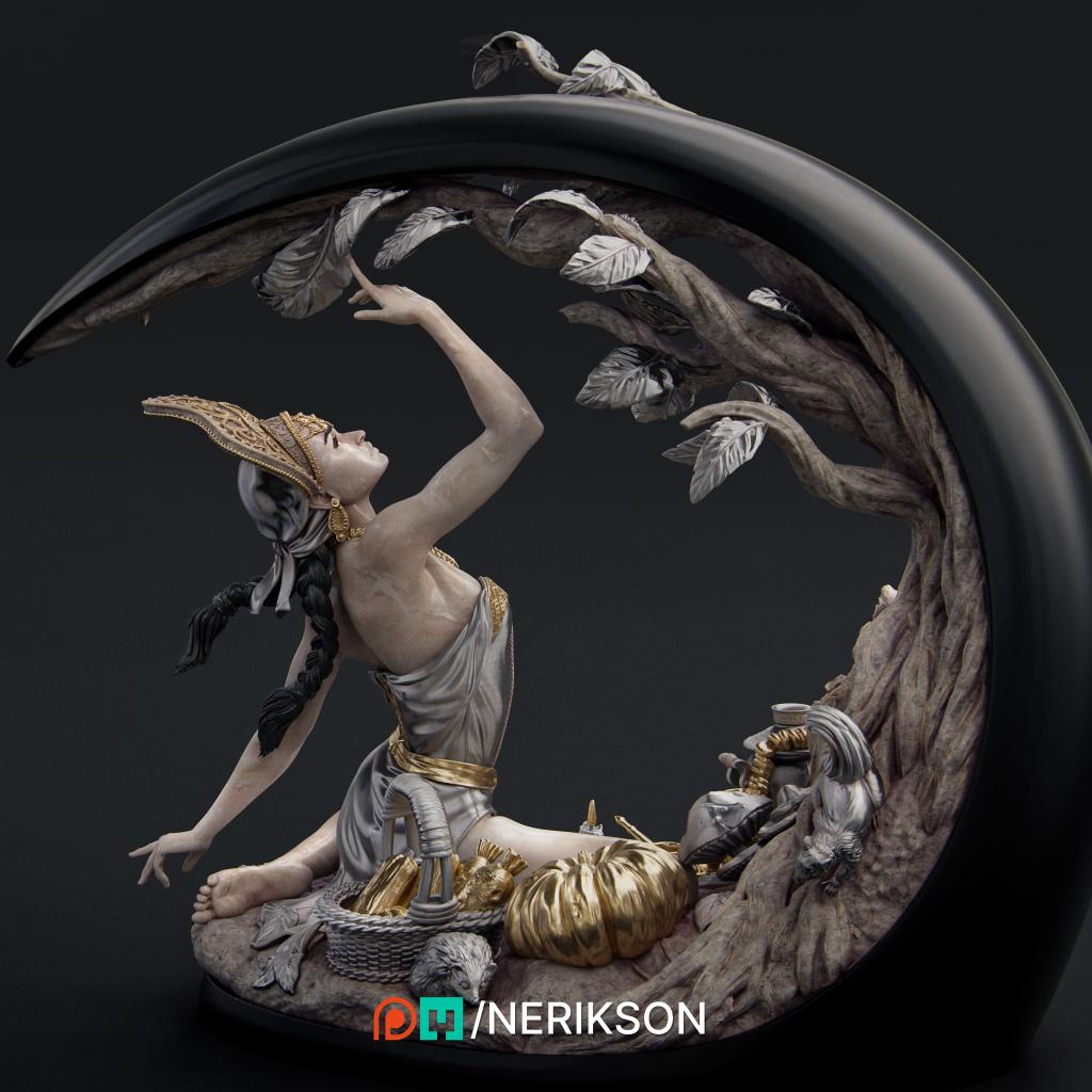Autumn Diorama | Collectible 3D Printed Four Seasons Statue | by Nerikson