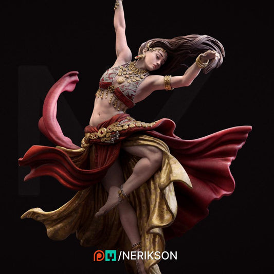 Sound of Night | Female Belly Dancer Collectible Miniature Statue | 75mm / 140mm | by Nerikson
