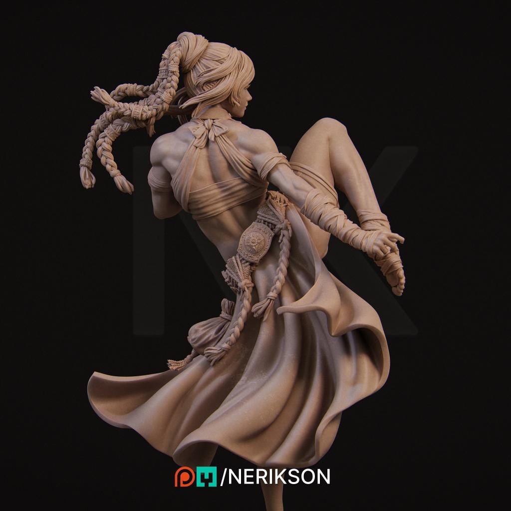 Jingwei the Monk | Female Fighter Collectible Miniature Statue | 75mm / 140mm | by Nerikson