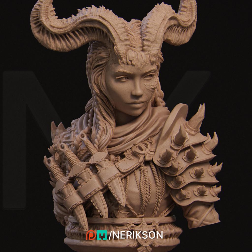 Lensi Bust | Collectible Fantasy Bust Statue Miniature | by Nerikson