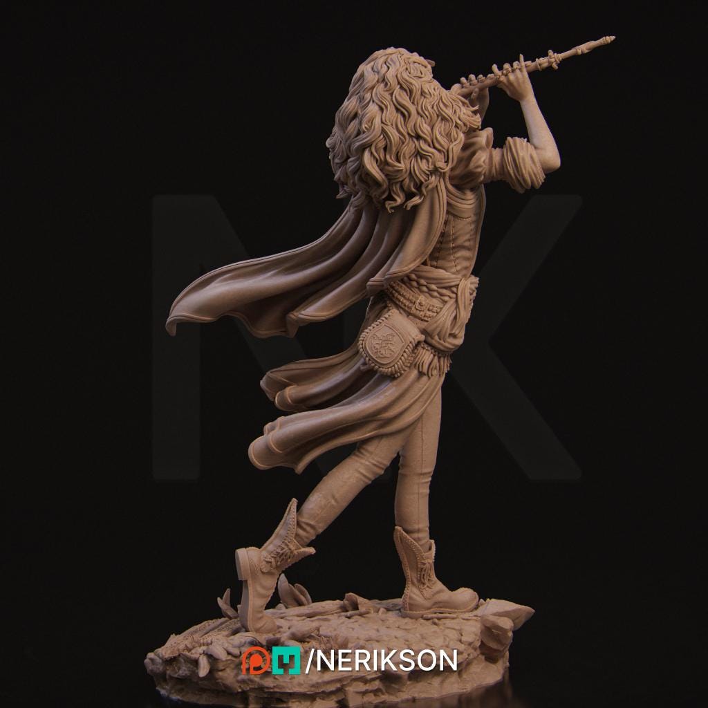Inithia the Bard | Female Fantasy Collectible Miniature Statue | 75mm / 140mm | by Nerikson