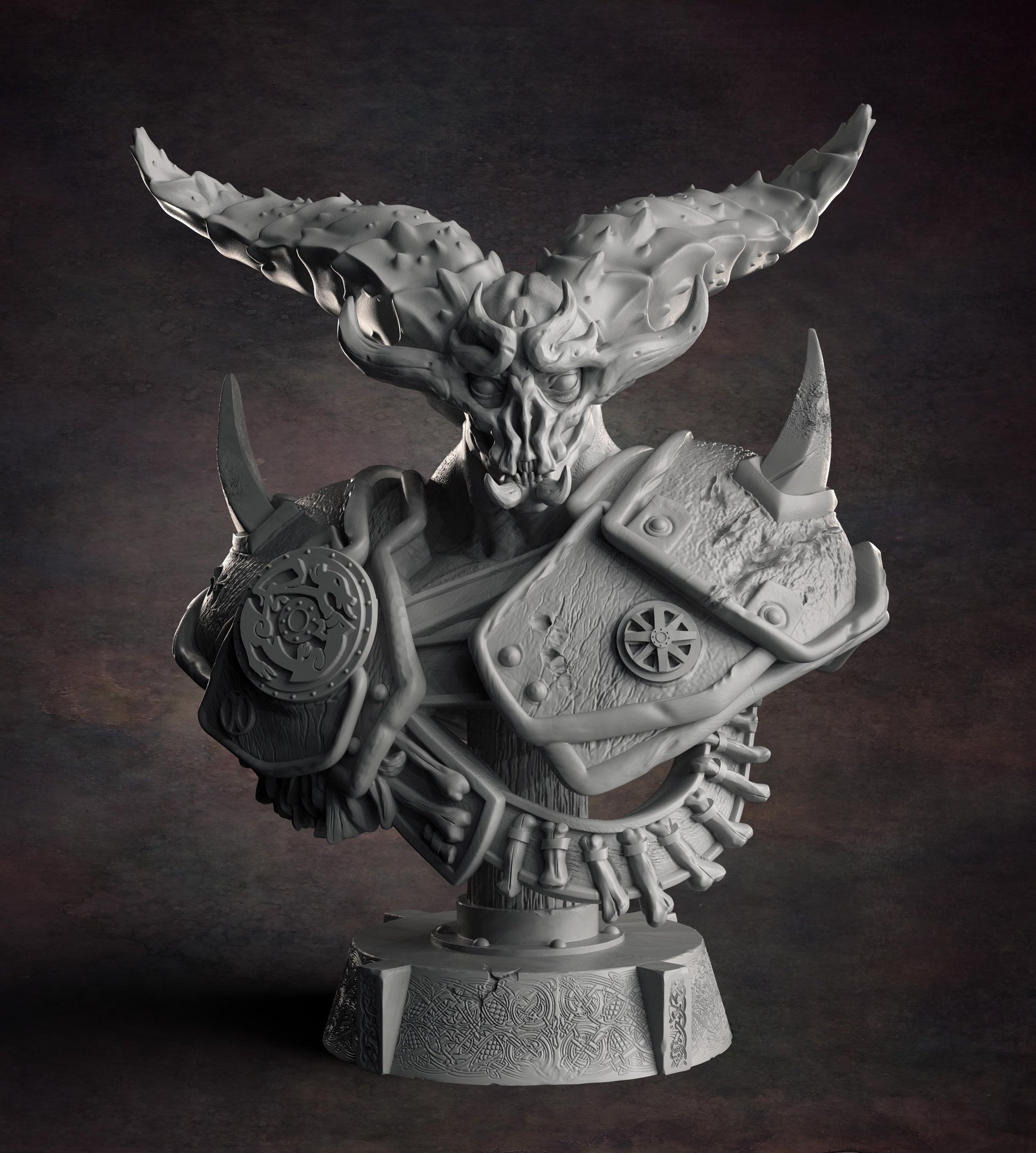 Executioner Demon Bust | Collectible Resin Pinup Miniatures Display Statues | by Red Clay Collectibles