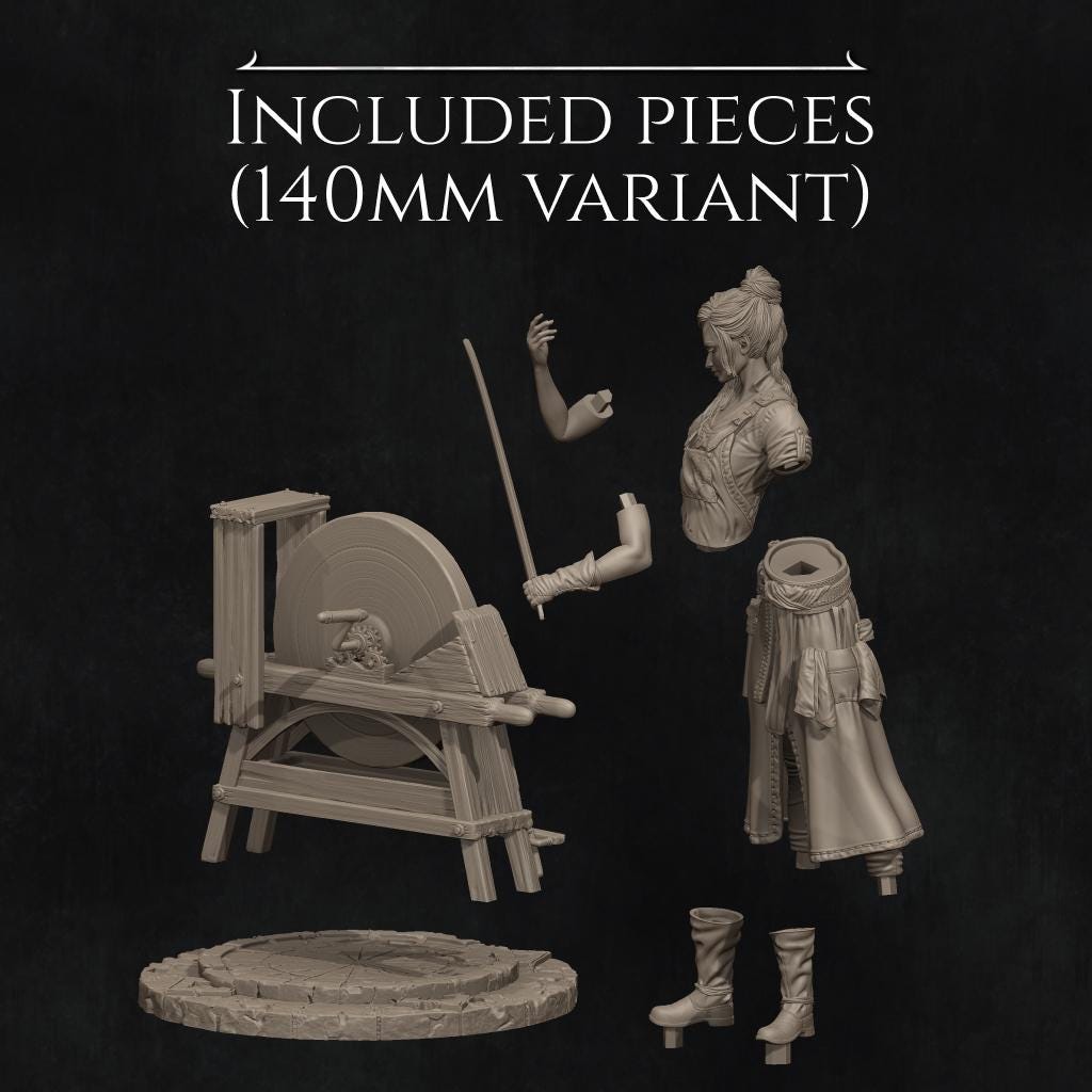 Lara the Blacksmith | Female Fighter Collectible Miniature Statue | 75mm / 140mm | by Nerikson