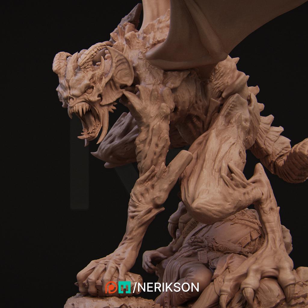 Steve the Demon Imp | Fantasy Monster Collectible Miniature Statue | 75mm / 140mm | by Nerikson