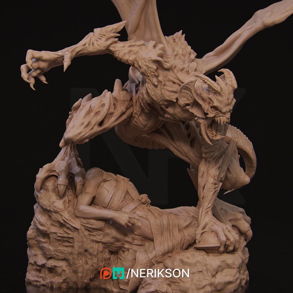 Steve the Demon Imp | Fantasy Monster Collectible Miniature Statue | 75mm / 140mm | by Nerikson