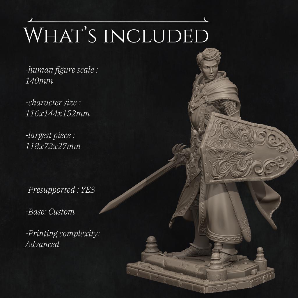 Aaron the Paladin | Fantasy Fighter Knight Collectible Miniature Statue | 75mm / 140mm | by Nerikson