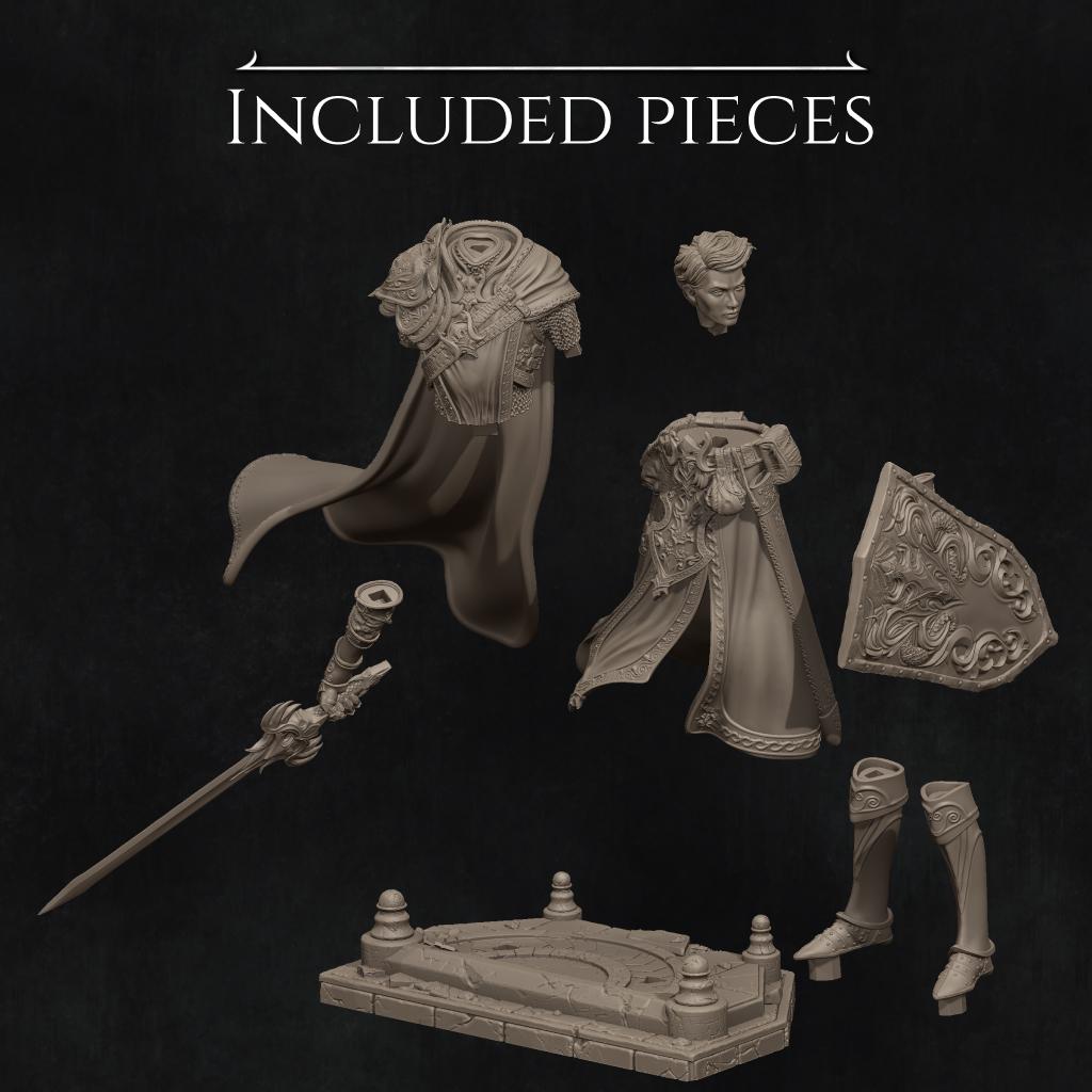Aaron the Paladin | Fantasy Fighter Knight Collectible Miniature Statue | 75mm / 140mm | by Nerikson