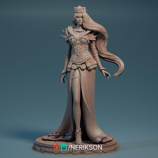 Queen of Spades | DnD Sorceress Wizard Collectible Miniature | 32mm / 75mm | by Nerikson