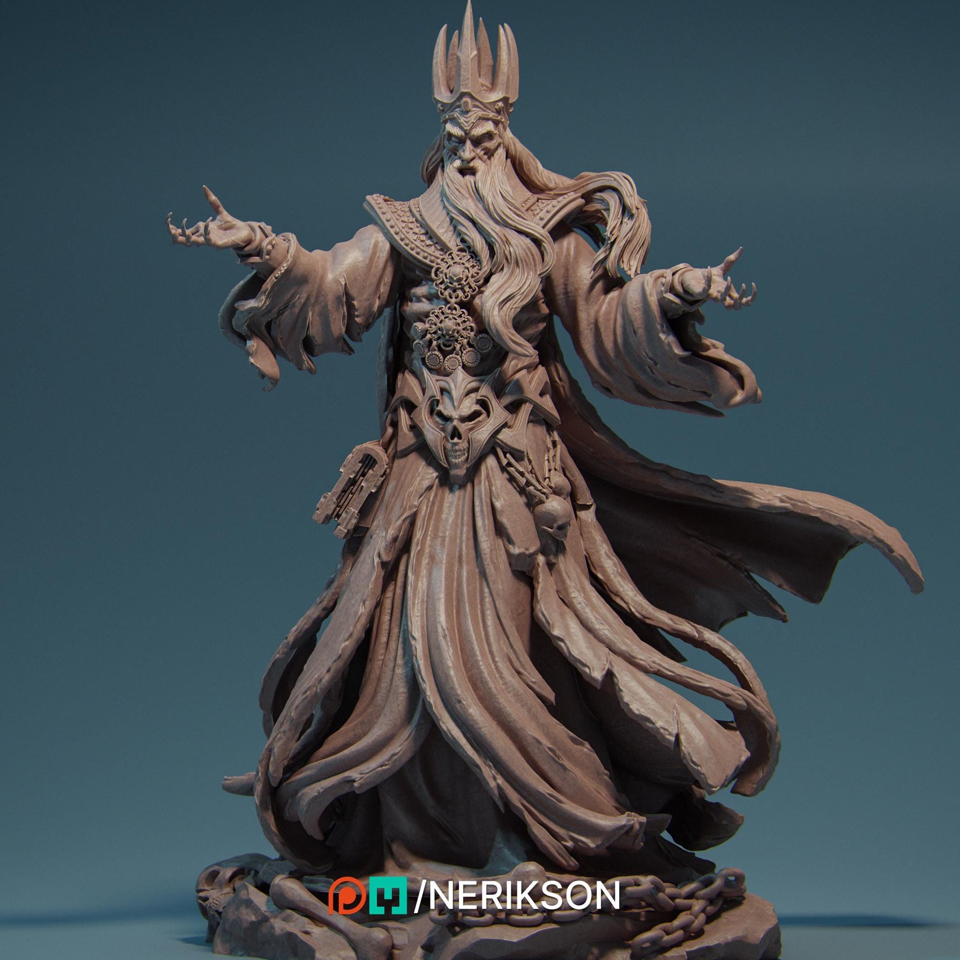Koshei the Death Lich | DnD Ghoul Lich Wizard Collectible Monster Miniature | 35mm / 75mm | by Nerikson