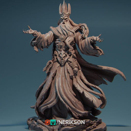 Koshei the Death Lich | DnD Ghoul Lich Wizard Collectible Monster Miniature | 35mm / 75mm | by Nerikson