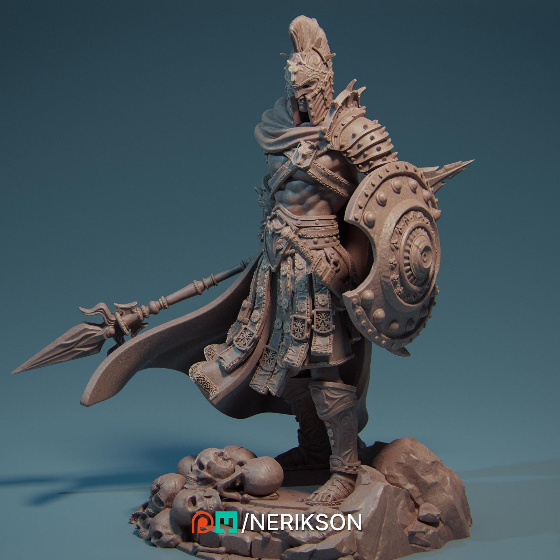 Ares the God of War | DnD Greek barbarian Fighter Collectible Miniature | 35mm / 75mm | by Nerikson
