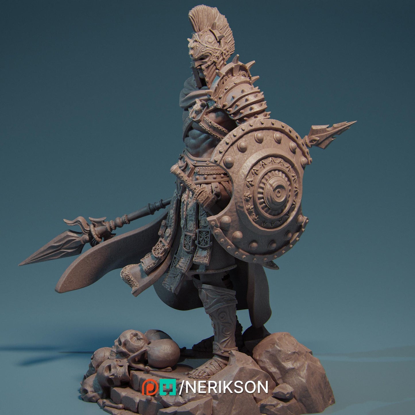 Ares the God of War | DnD Greek barbarian Fighter Collectible Miniature | 35mm / 75mm | by Nerikson