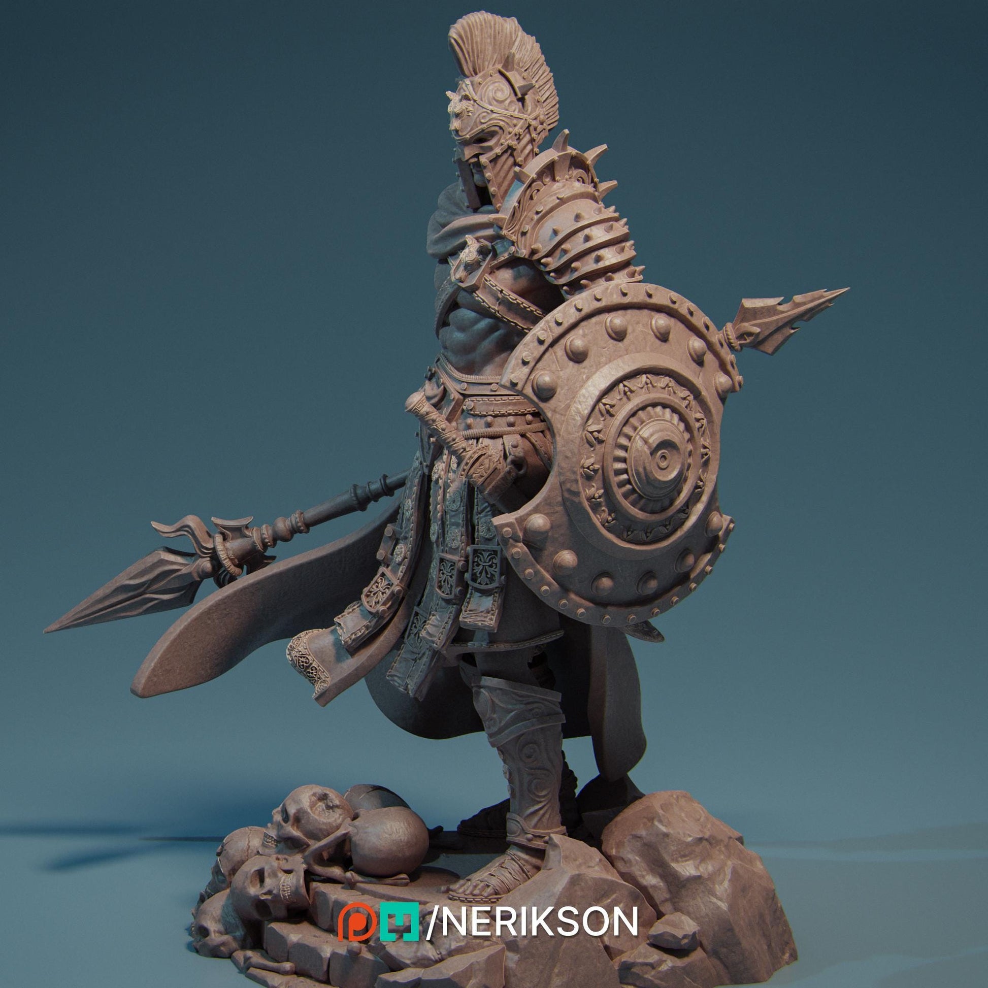 Ares the God of War | DnD Greek barbarian Fighter Collectible Miniature | 35mm / 75mm | by Nerikson