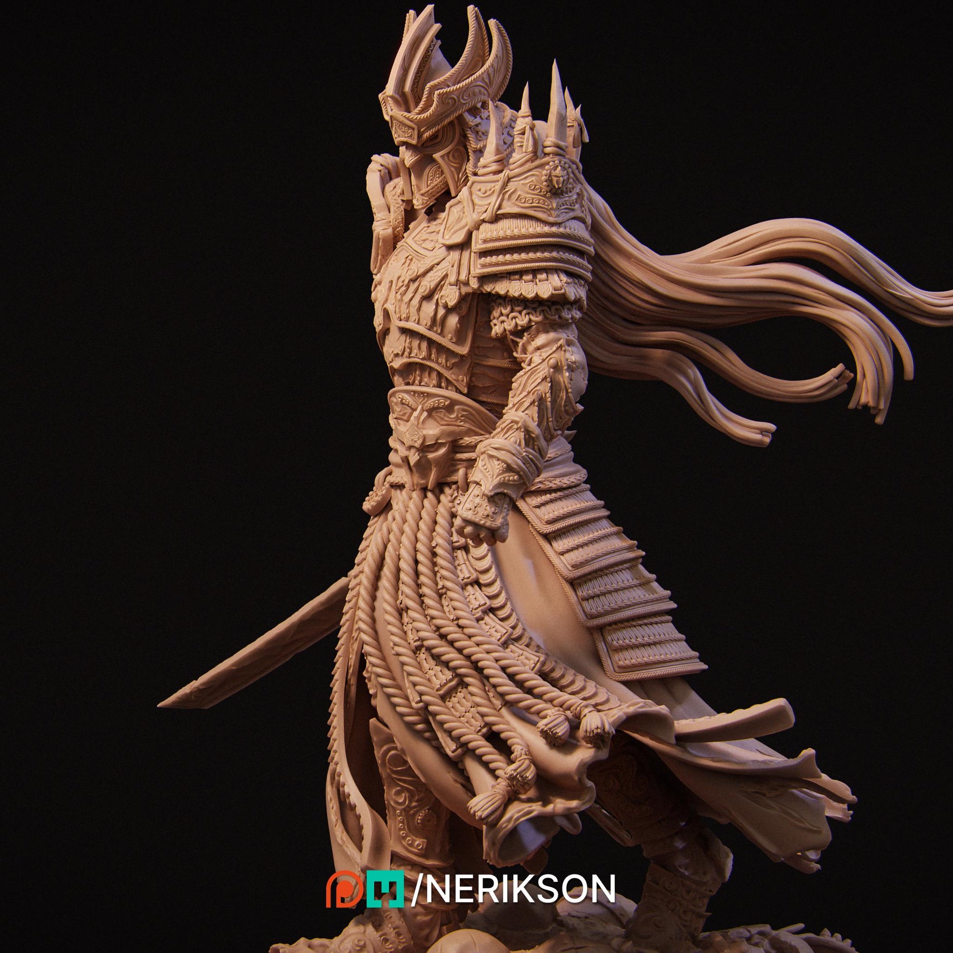 War | Fantasy Horseman Fighter Knight Collectible Miniature Statue | 75mm / 140mm | by Nerikson