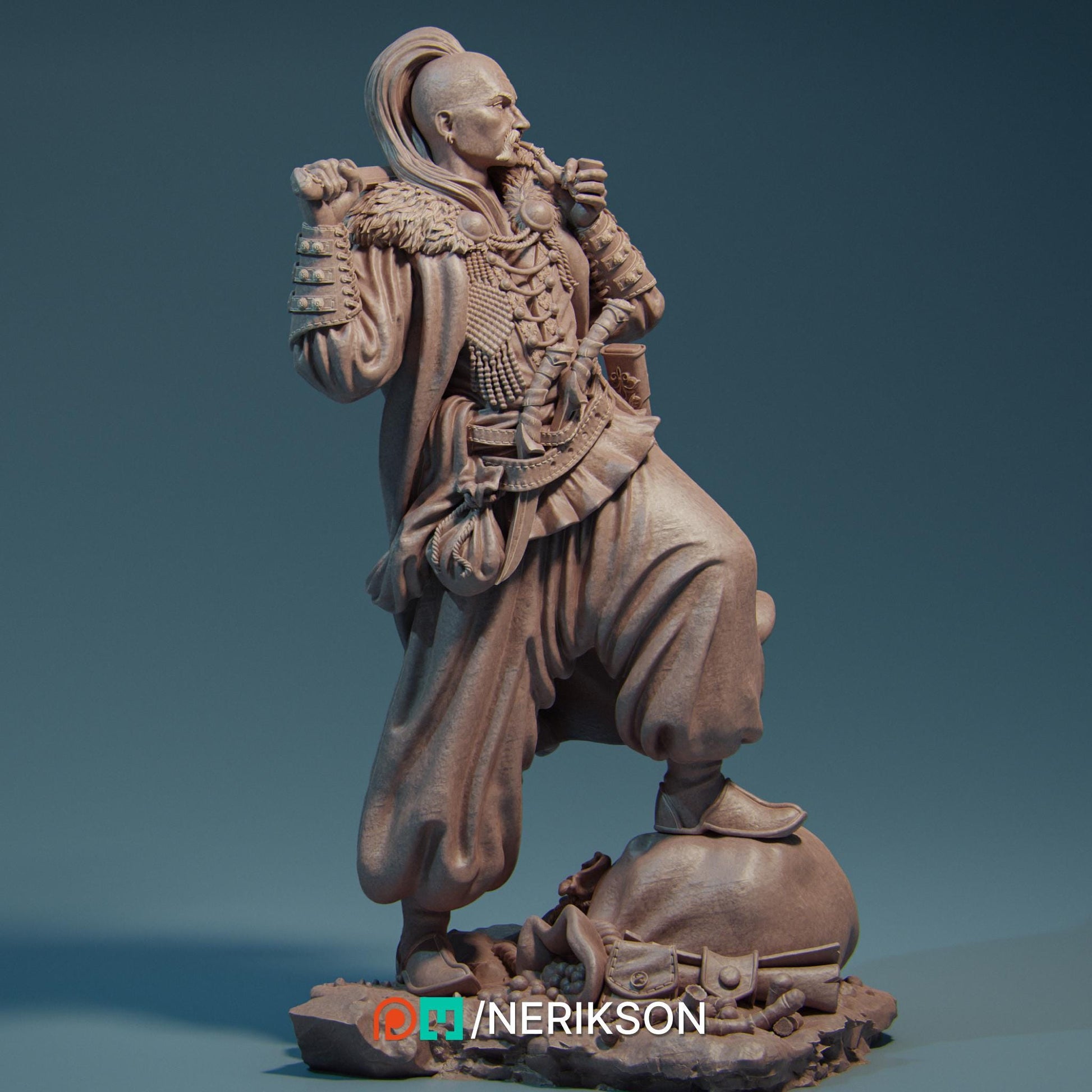 Taras the Free Cossack | DnD Fighter Collectible Miniature | 35mm / 75mm | by Nerikson