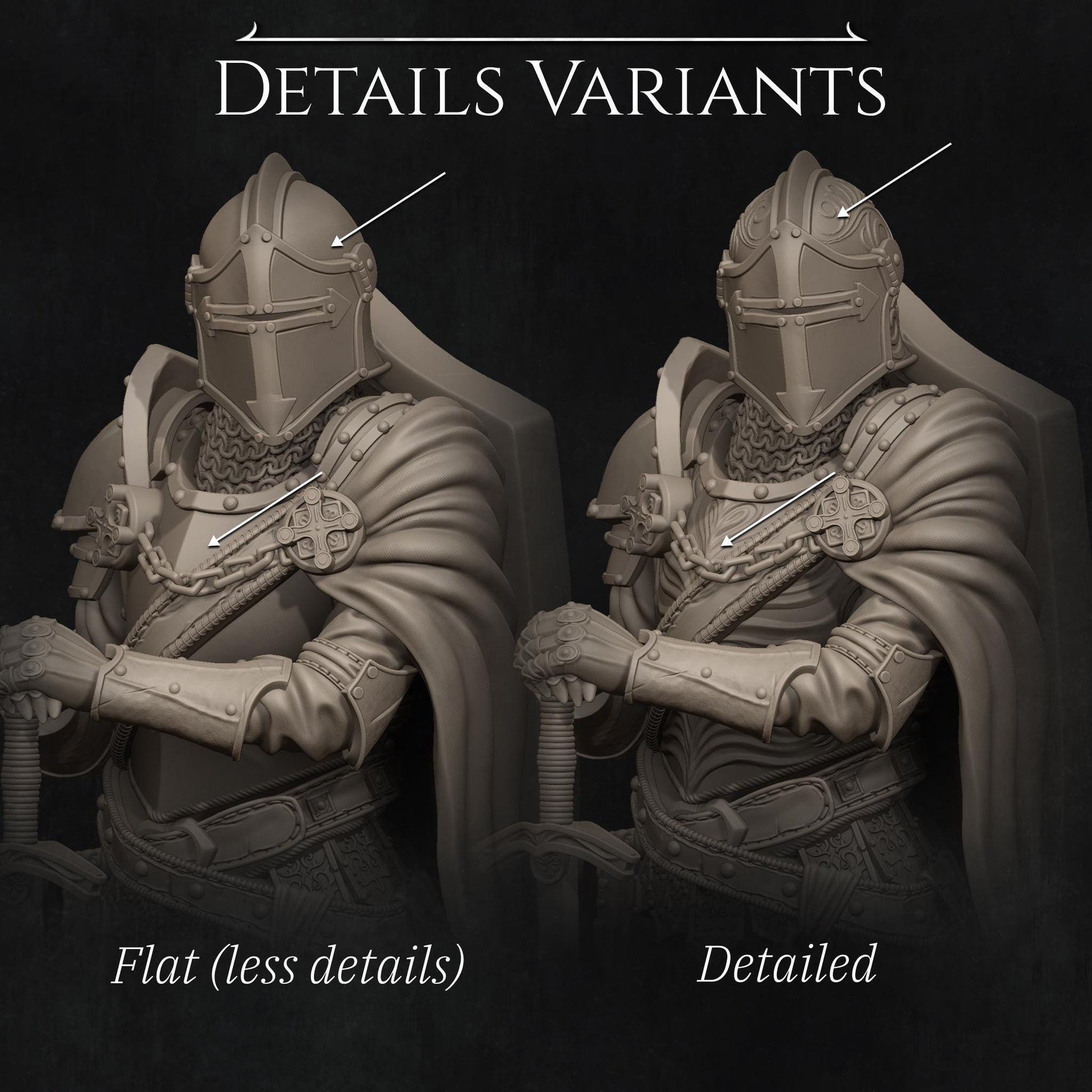 Ivanhoe the Lone Knight | DnD Warrior Fighter Collectible Miniature | 35mm / 75mm | by Nerikson