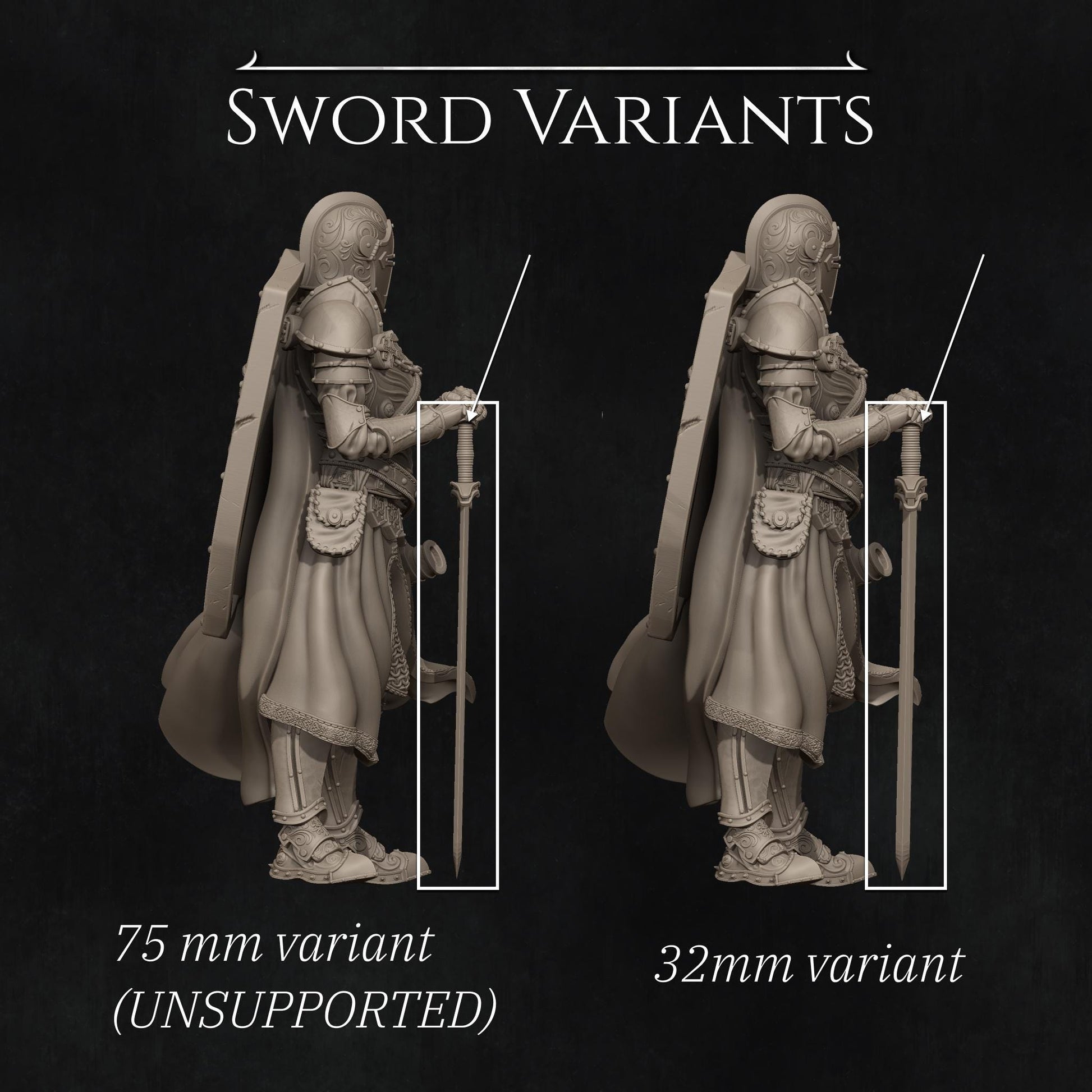 Ivanhoe the Lone Knight | DnD Warrior Fighter Collectible Miniature | 35mm / 75mm | by Nerikson