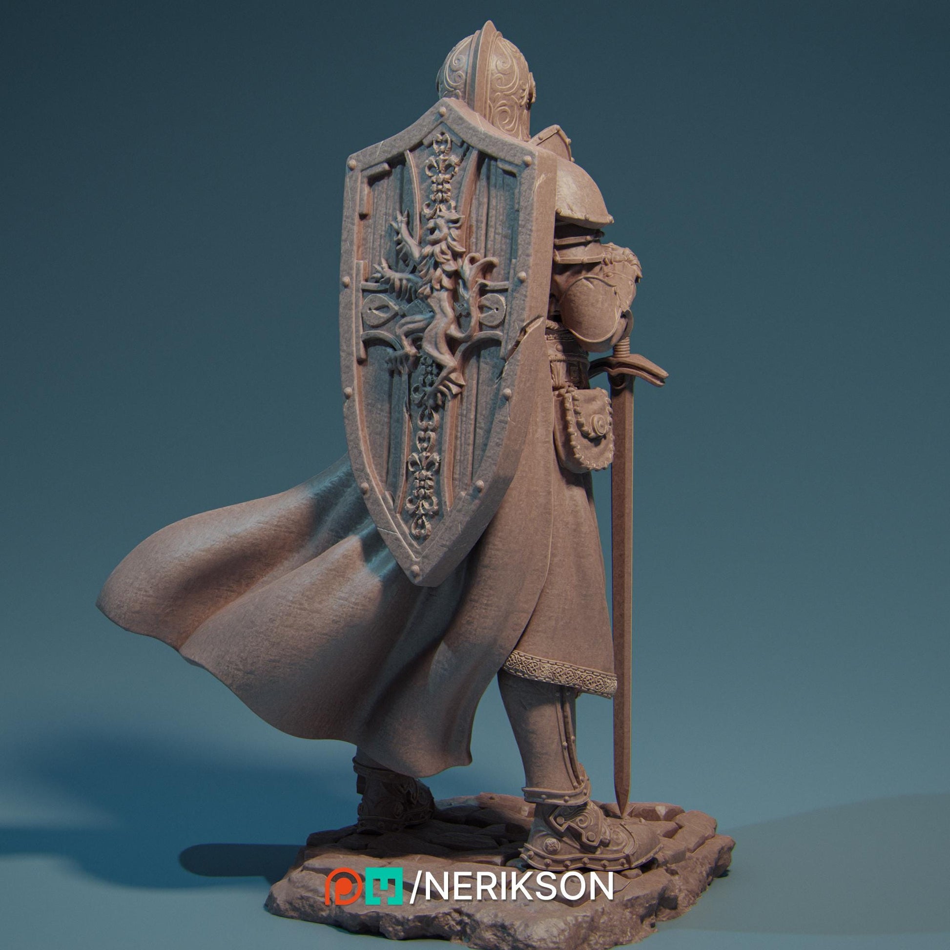 Ivanhoe the Lone Knight | DnD Warrior Fighter Collectible Miniature | 35mm / 75mm | by Nerikson