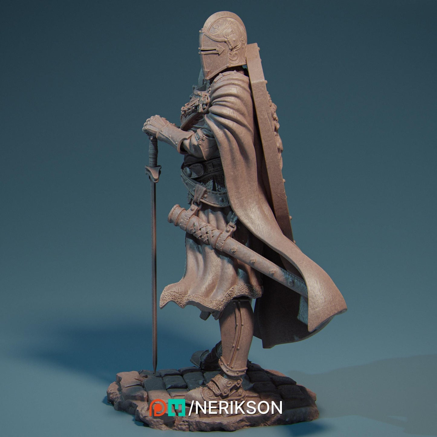 Ivanhoe the Lone Knight | DnD Warrior Fighter Collectible Miniature | 35mm / 75mm | by Nerikson