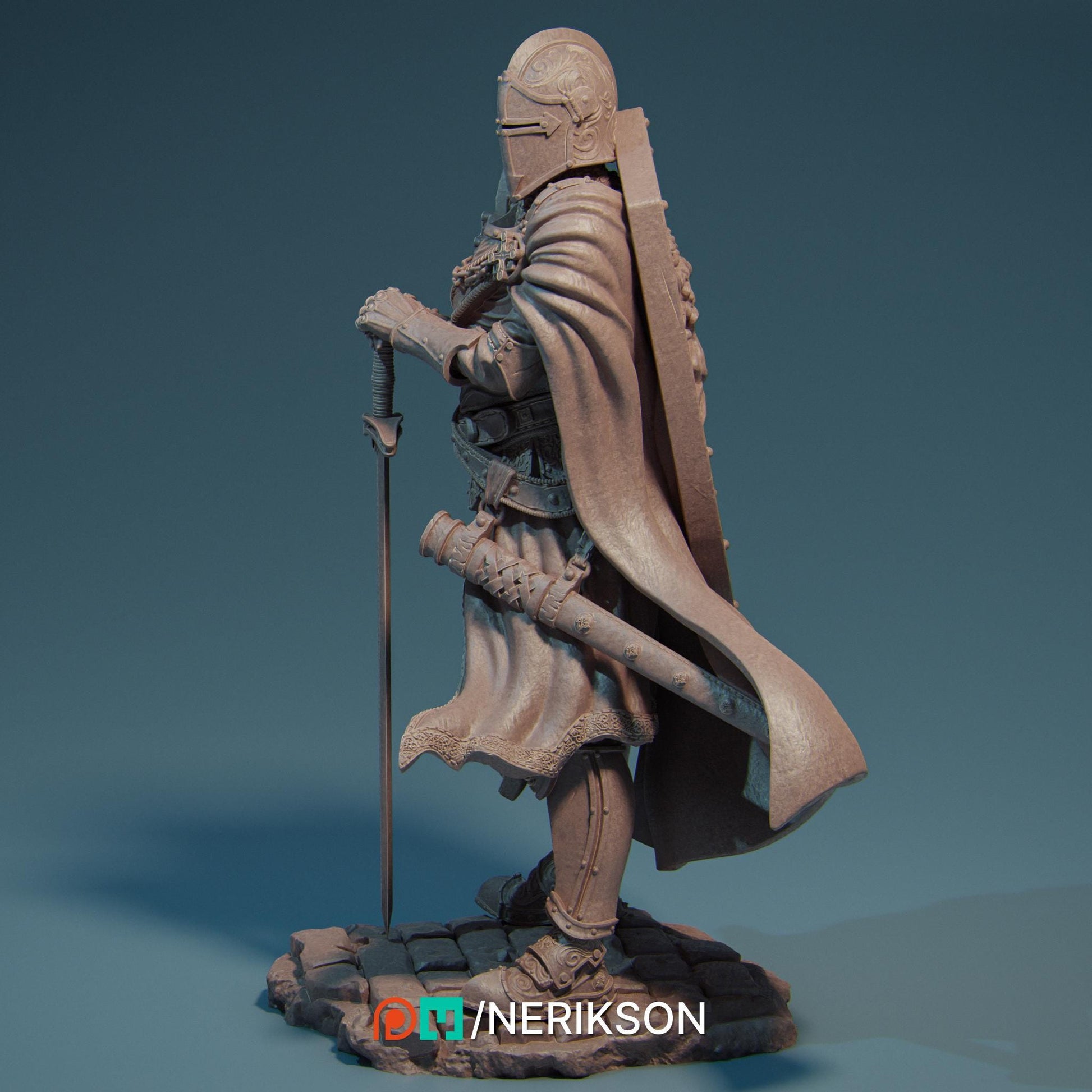 Ivanhoe the Lone Knight | DnD Warrior Fighter Collectible Miniature | 35mm / 75mm | by Nerikson
