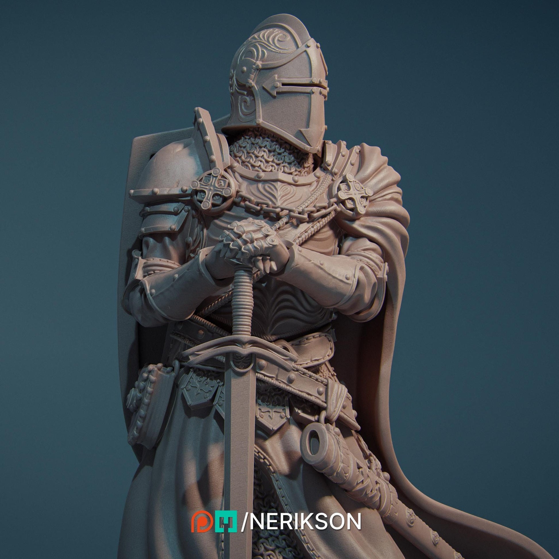 Ivanhoe the Lone Knight | DnD Warrior Fighter Collectible Miniature | 35mm / 75mm | by Nerikson