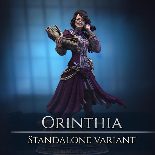 Orinthia the Magical Librarian | Female Wizard Warlock Collectible Miniature Statue | 75mm / 140mm | by Nerikson