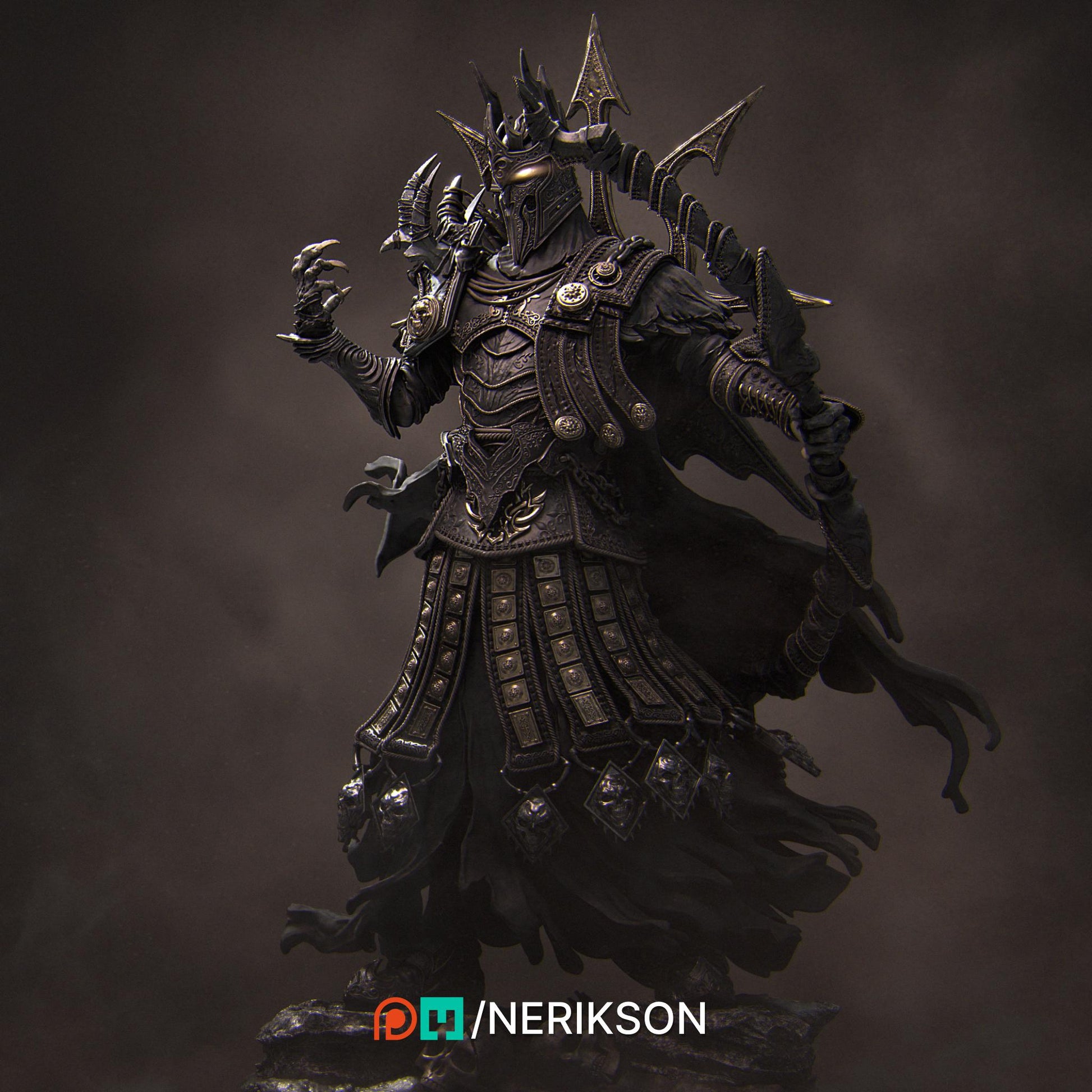 Conquest | Fantasy Horseman Fighter Knight Collectible Miniature Statue | 75mm / 140mm | by Nerikson