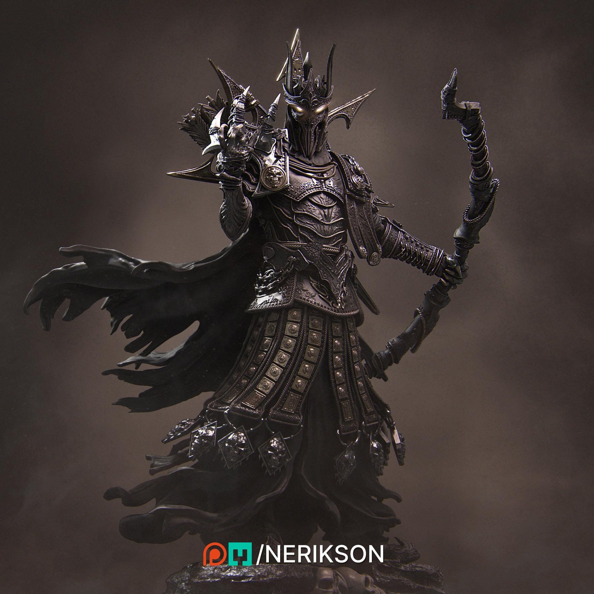 Conquest | Fantasy Horseman Fighter Knight Collectible Miniature Statue | 75mm / 140mm | by Nerikson