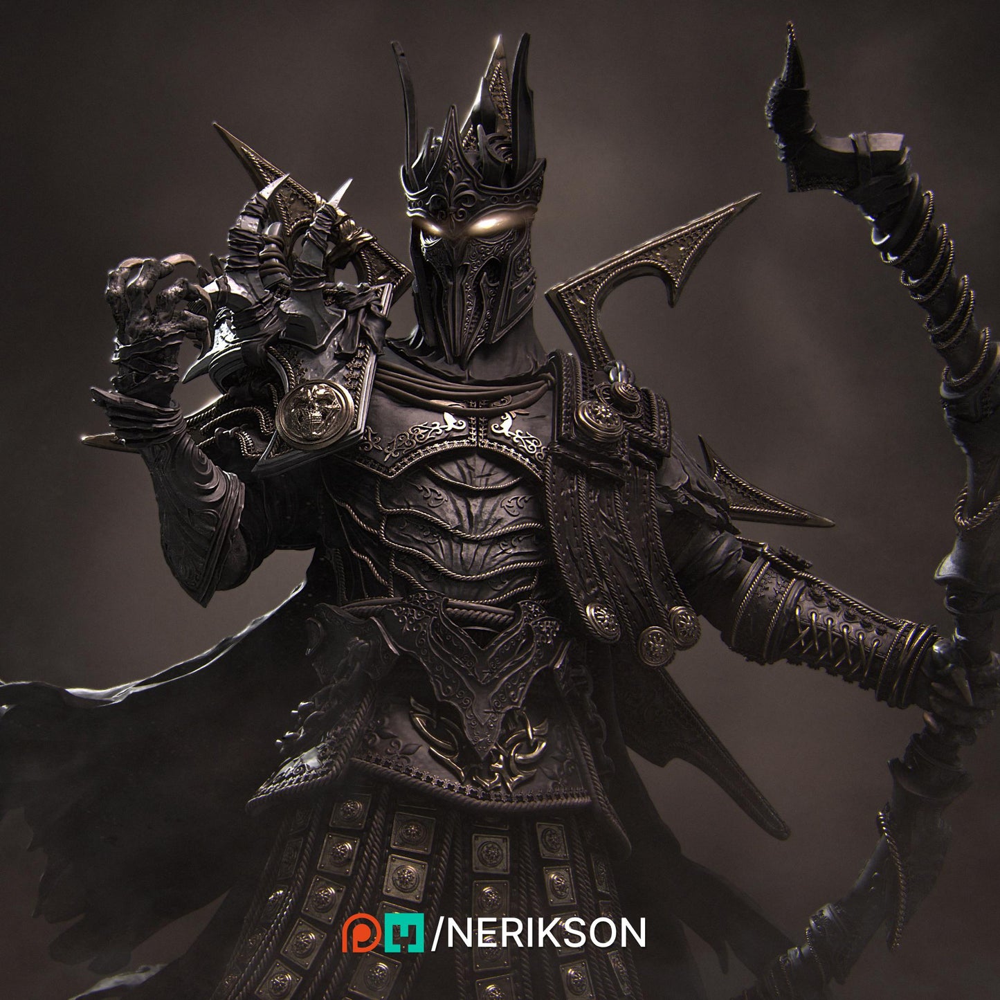 Conquest | Fantasy Horseman Fighter Knight Collectible Miniature Statue | 75mm / 140mm | by Nerikson