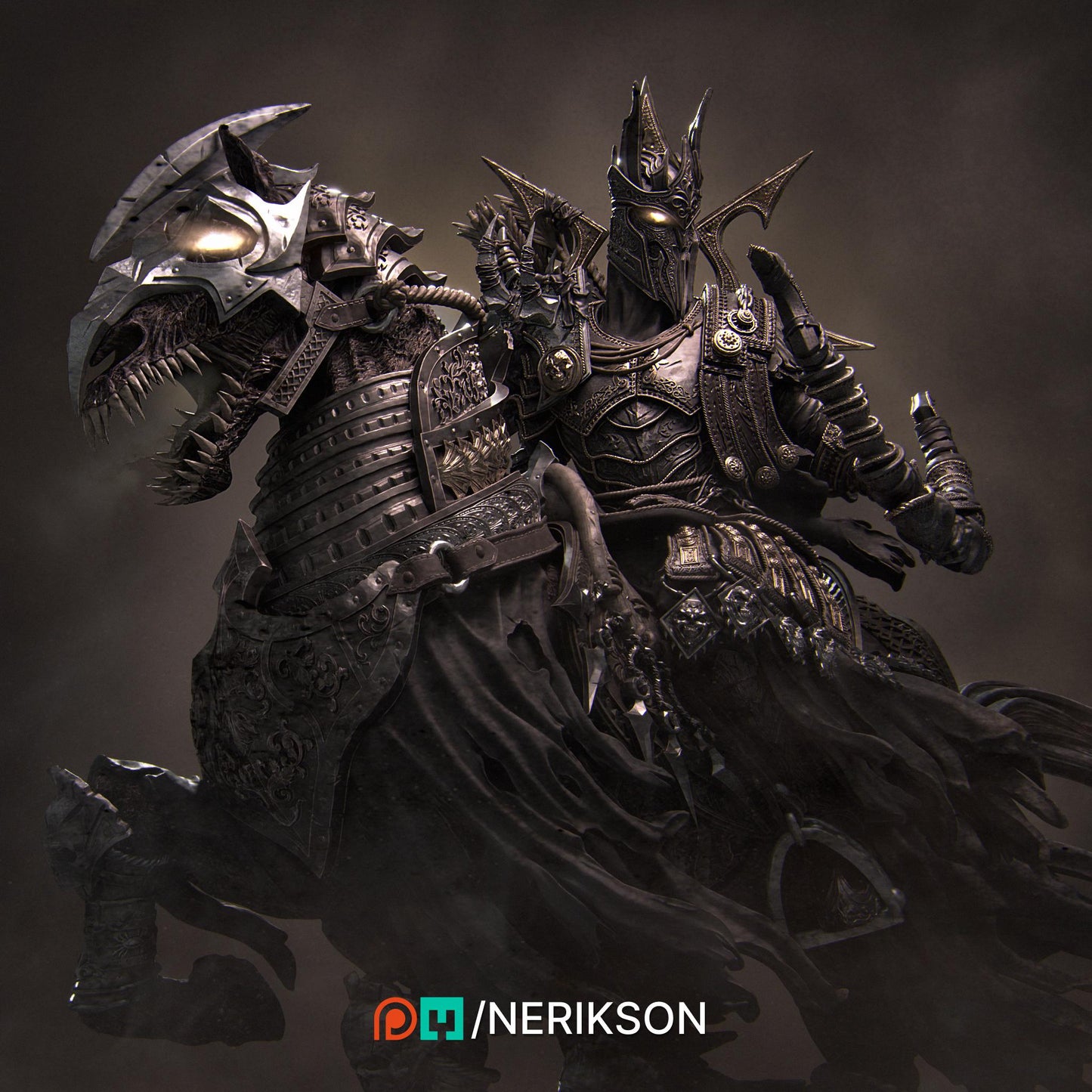 Horseman of Conquest | Fantasy Fighter Knight Collectible Miniature Statue | 140mm | by Nerikson