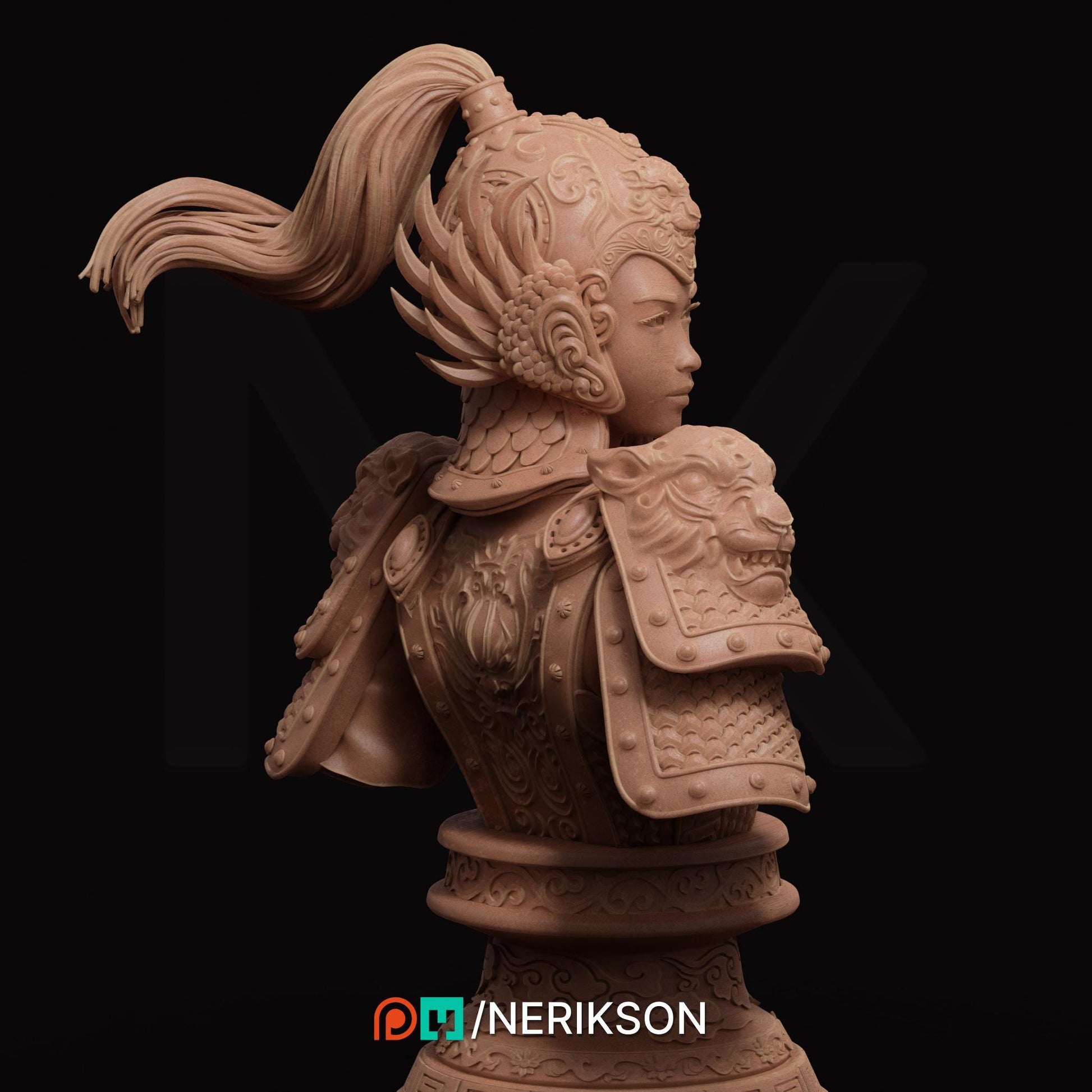 Kwan Yen | Three Kingdoms Collectible Sci-fi Bust Statue Miniature | by Nerikson
