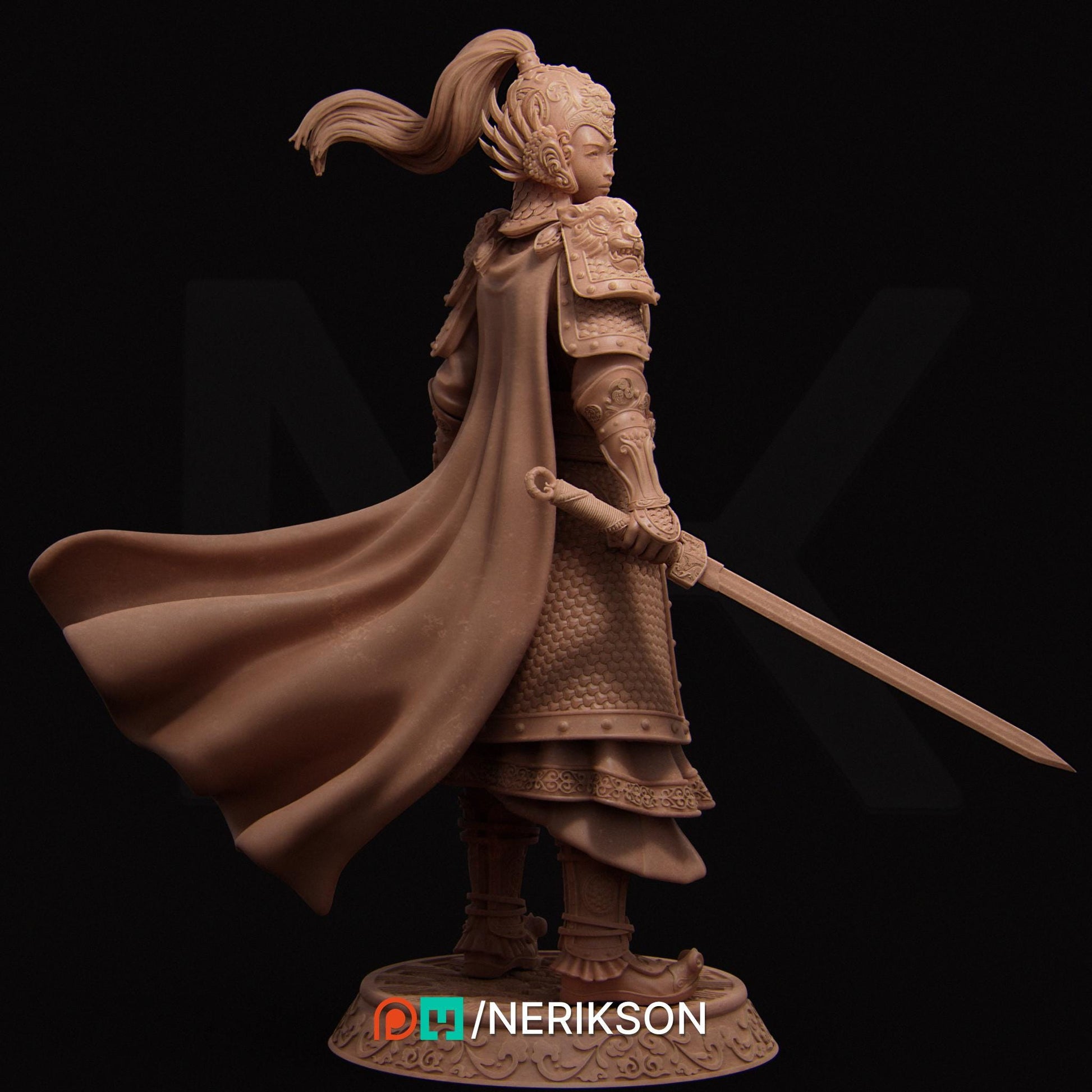 Kwan Yen | Three Kingdoms Warrior Knight Collectible Miniature Statue | 75mm | by Nerikson